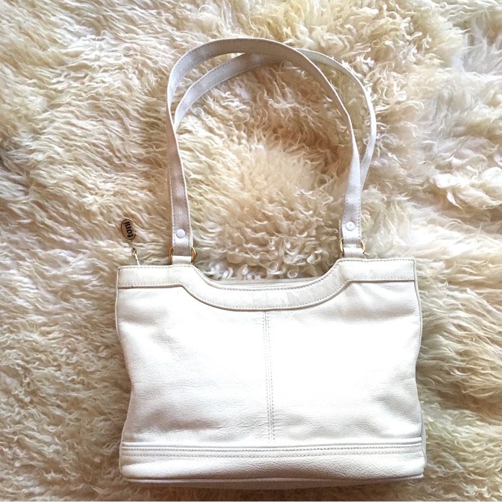 Vintage 90’s Toni White Leather Tote